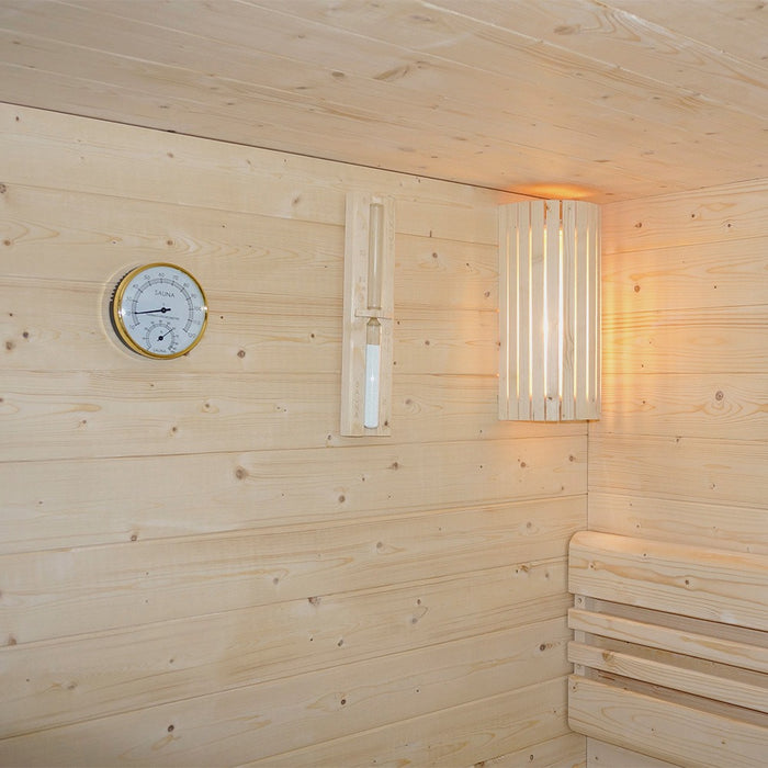 Indoor Sauna ARKHAM L - 150 x 120 cm für 3 Personen - Traditionelle Sauna mit 4,5kW Ofen