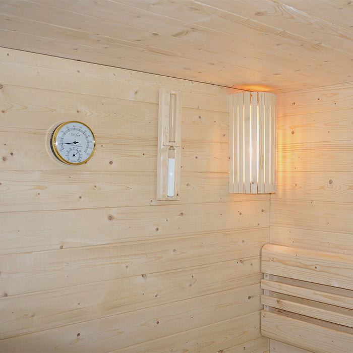 Sauna d'intérieur Arkham XL - 200x150x190 5 personnes - Sauna traditionnel avec four 8kw