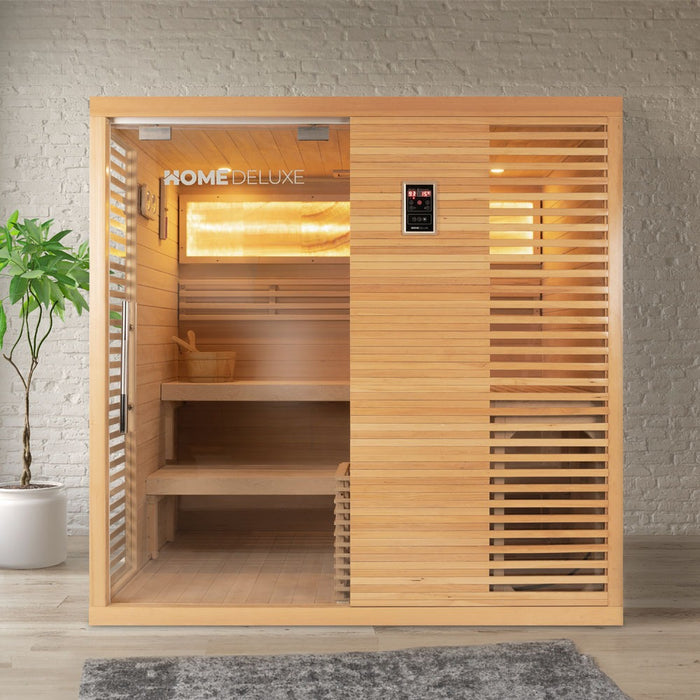 Sauna d'intérieur Beau - 200 x 160 cm pour 5 personnes - sauna traditionnel avec four 7,5 kW