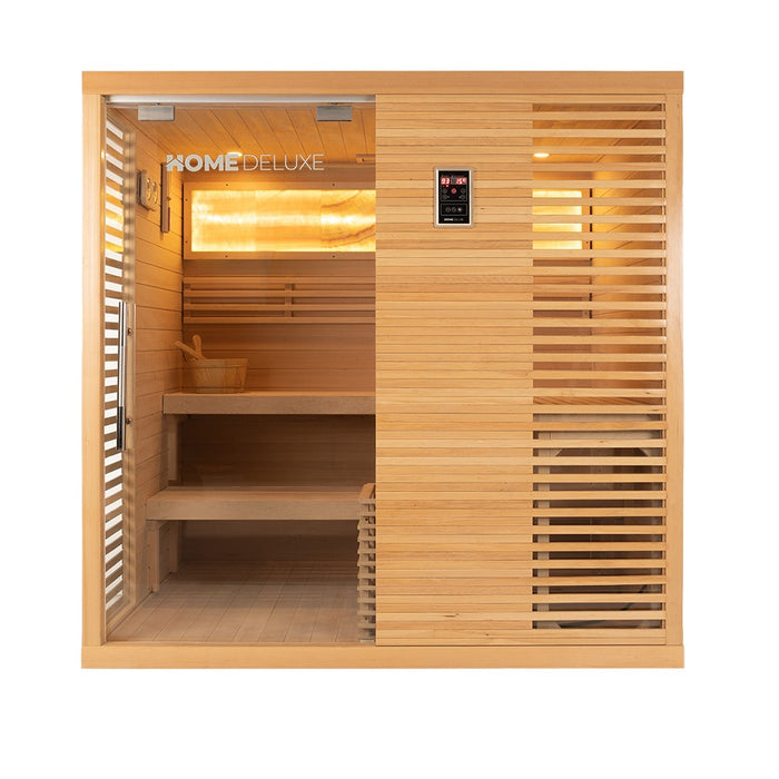 Sauna d'intérieur Beau - 200 x 160 cm pour 5 personnes - sauna traditionnel avec four 7,5 kW