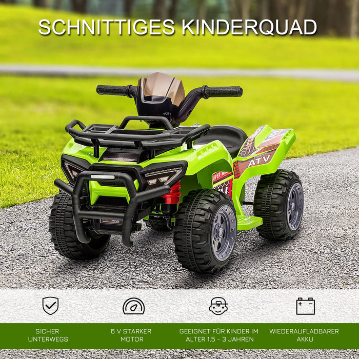 Mini Elektro-Quad Kinder ATV für 18-36 Monate Kinder Metall PP-Kunststoff Grün 70x42x45cm