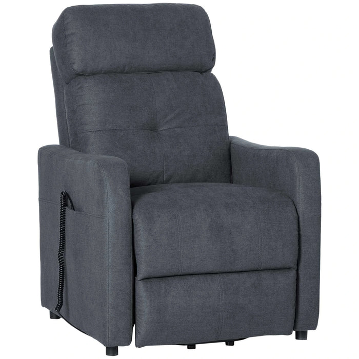 Détendez le fauteuil avec un support - Up, y compris à la télécommande, gris de repose-pied extensible, 71x94x104cm