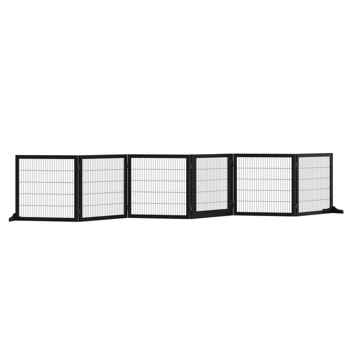 Grilles circulaires pour chiens en pin pliable, 432x36x70cm