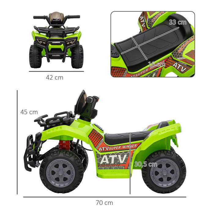 Mini Elektro-Quad Kinder ATV für 18-36 Monate Kinder Metall PP-Kunststoff Grün 70x42x45cm