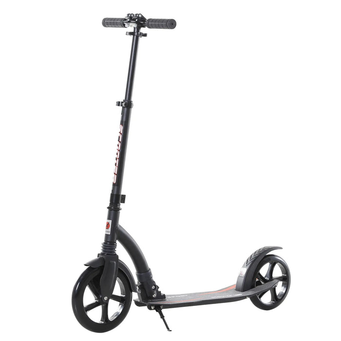 Roller Tretroller Kickscooter Klapproller, klappbar, Stossdämpfer, ab 14 Jahren, Schwarz