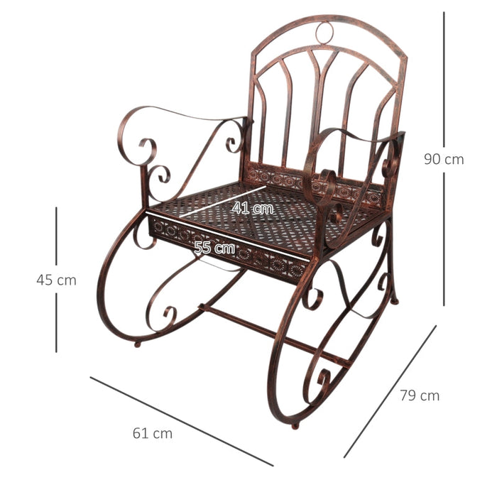 Schaukelstuhl Garten Schwingsessel Schaukelsessel Gartenstuhl Sessel Relaxstuhl Metall