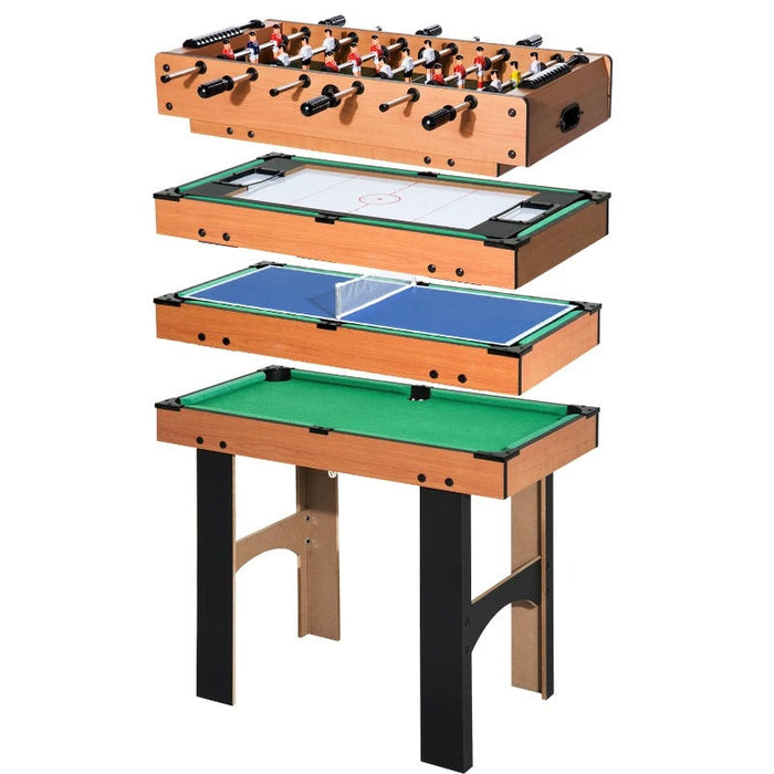 4 in 1 Multi Spieltisch Tischkicker Tischfussball Kicker Hockey Billard Tischtennis, MDF, 87x43x73cm