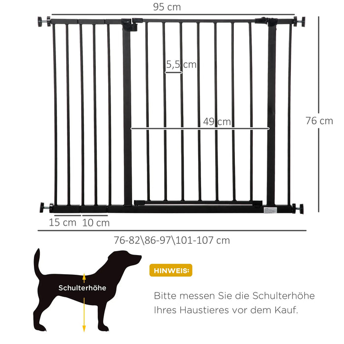 Dog barrier clamp mounting steel black, 76-107x76cm
