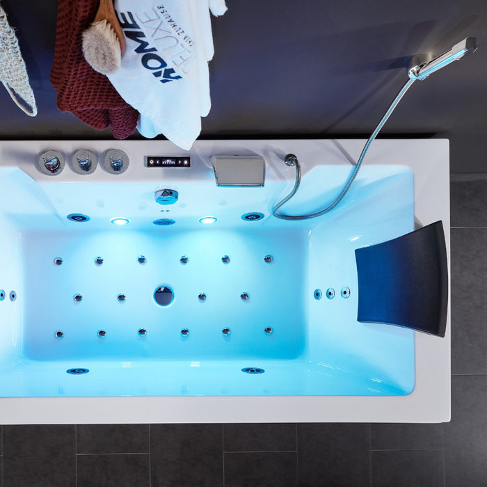 Whirlpool bathtub with LED light therapy Blue Dive Pure M - 180x90cm