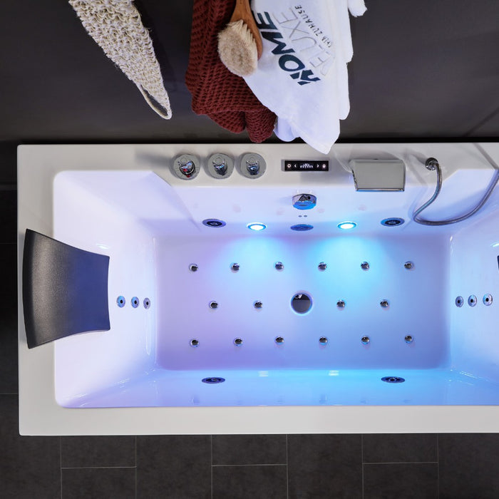 Whirlpool bathtub with LED light therapy Blue Dive Pure M - 180x90cm