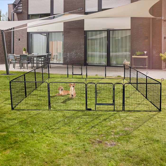 Puppy run free enclosure round or angular for puppies - 16 -part á 80x60cm