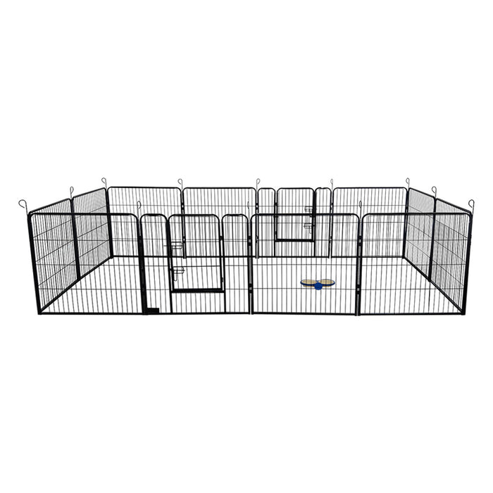 Puppy Run Free Enceinte rond ou noir angulaire pour les chiots - 12 parties Á 80x60cm