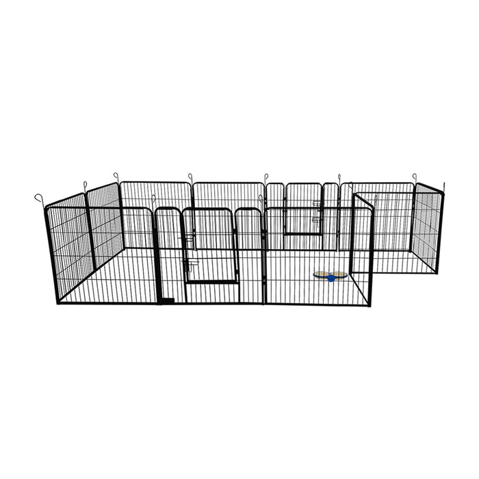 Puppy Run Free Enceinte rond ou noir angulaire pour les chiots - 12 parties Á 80x60cm