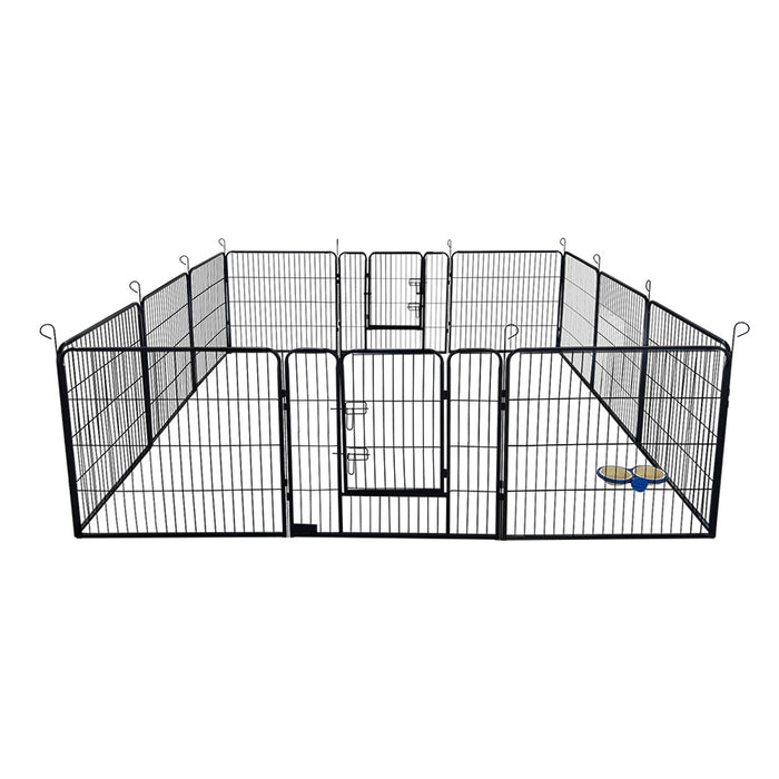 Puppy Run Free Enceinte rond ou noir angulaire pour les chiots - 12 parties Á 80x60cm