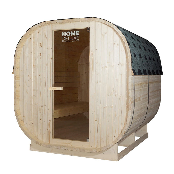 Sauna extérieur sauna sauna flanned xl - 184 x 220 cm pour 6 personnes - sauna avec four 8kw