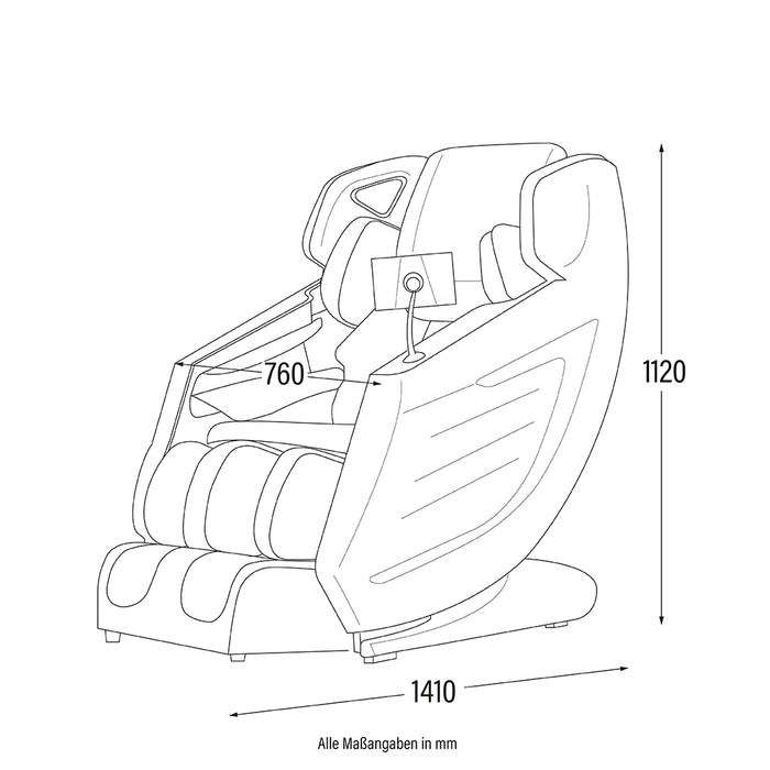 Massage chair Olymp Pro, 10 massage programs, with lying position - gray/white