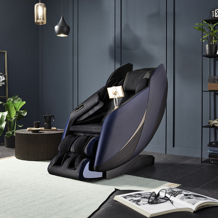 Massage Chair Helios Pro, 12 programmi di massaggio, con posizione bugiarda - blu