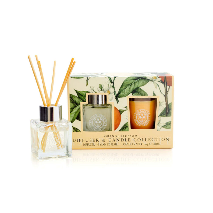 Mini-Diffuser & Duftkerzen Geschenk-Set Triple AAA  - Orangenblüte, 45ml & 55g