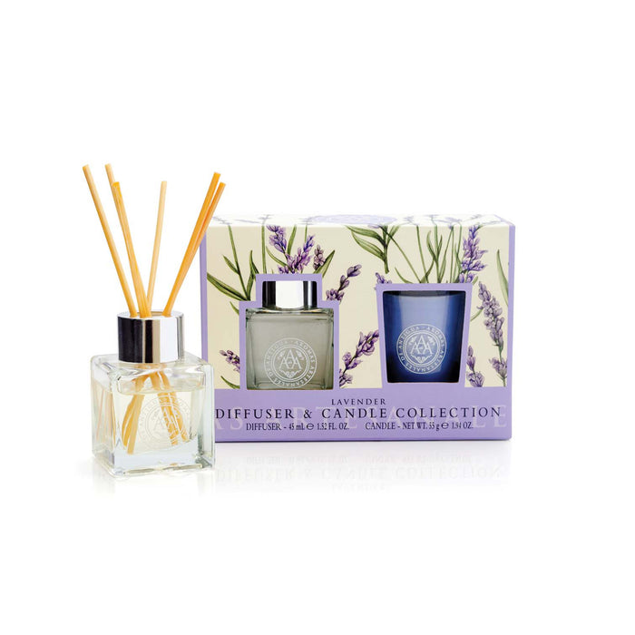 Mini-Diffuser & Duftkerzen Geschenk-Set Triple AAA - Lavendel, 45ml & 55g