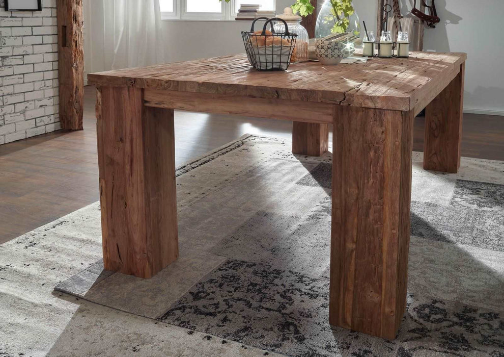 Esstisch BASSANO aus recyceltem Teak Massivholz, natur unbehandelt  - 250x110x76