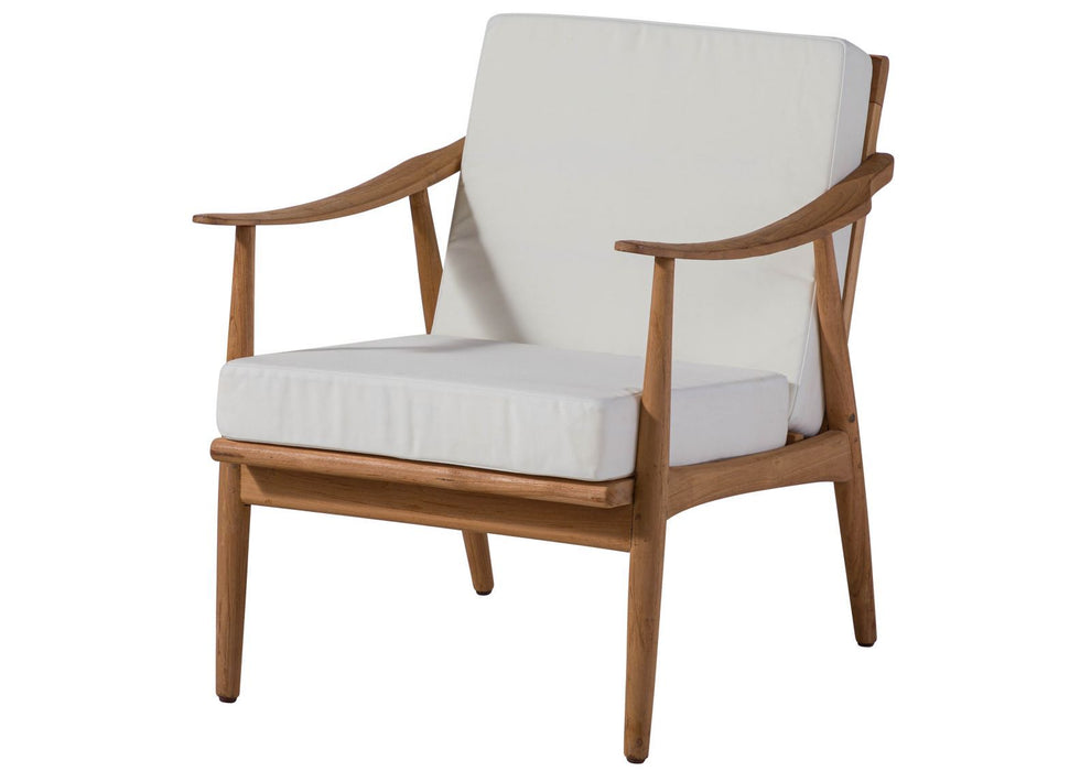 Garden chair Teak with upholstered Buton, nature untreated - 68x74x78