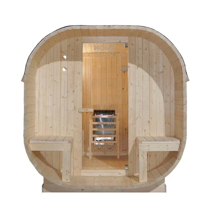 Sauna extérieur sauna sauna fan deluxe l - 184 x 220 cm pour 4 personnes - sauna avec four 8kw