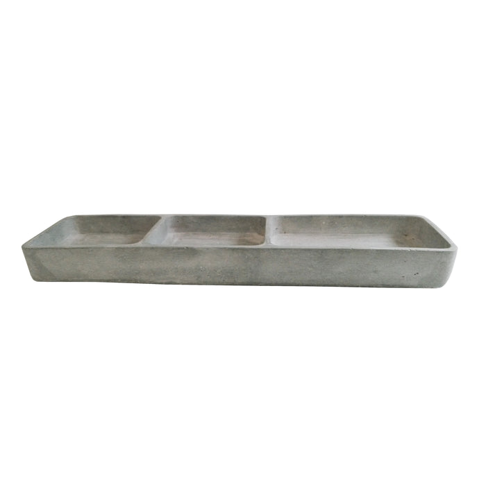 Scaffale da bagno in cemento grigio - 35.8x3.3x9,8 cm