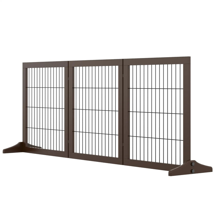 Grilles circulaires pour chiens protecteurs de la calandre du bois brun, 185x36x71cm