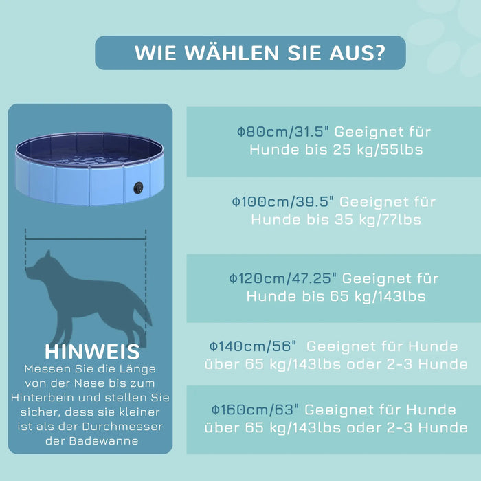 Hundebadewanne Swimmingpool Schwimmbecken Blau, Ø80xH20cm