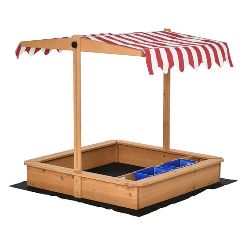 Sandkasten Sandkiste Holz Bodenloses Design Matsch-Bereich für Kinder 3-7 Jahre Sandkasten mit Abdeckung Dach für Garten Terrasse Strand Outdoor Gelb, 107,5x107,5x110cm