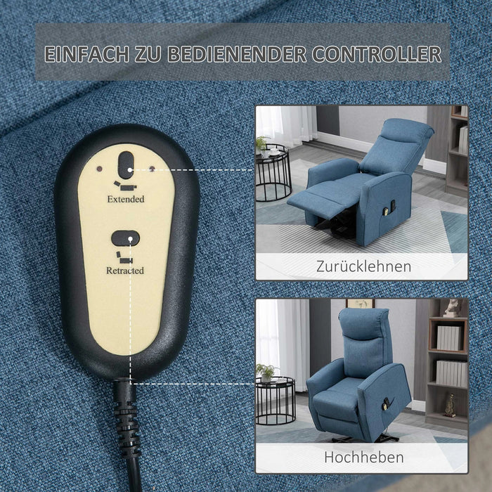 Massaggi sedia con stand -up Aid Relaxation Plashair incluso supporto per piede telecomando blu, 74.5x87.5x110cm