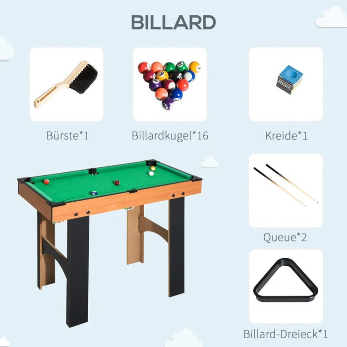 4 in 1 Multi Spieltisch Tischkicker Tischfussball Kicker Hockey Billard Tischtennis, MDF, 87x43x73cm