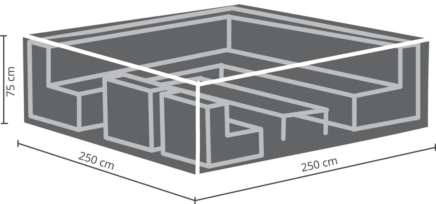 Couverture de protection professionnelle pour les groupes de salon 250x250x75cm-médium gris clair