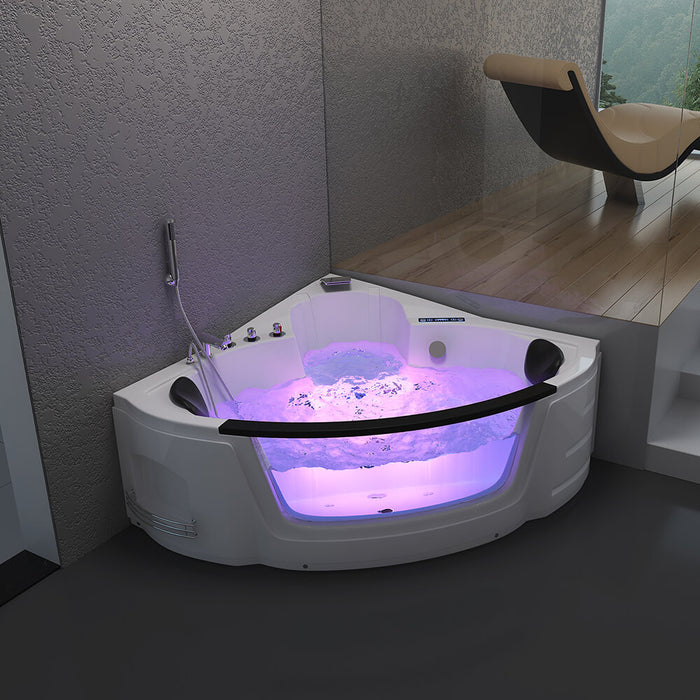 Whirlpool bathtub with LED light therapy Blue Dive Mini - 135x135cm