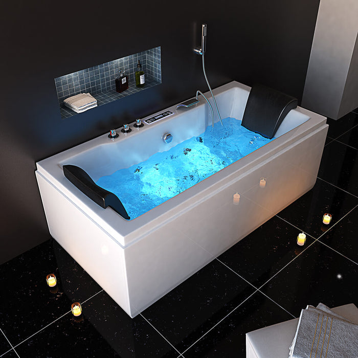 Whirlpool bathtub with LED light therapy Blue Dive Pure M - 180x90cm