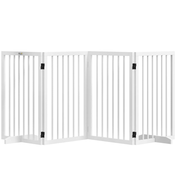 Dog shut-off grille foldable non-slip white, 206x35.5x76cm