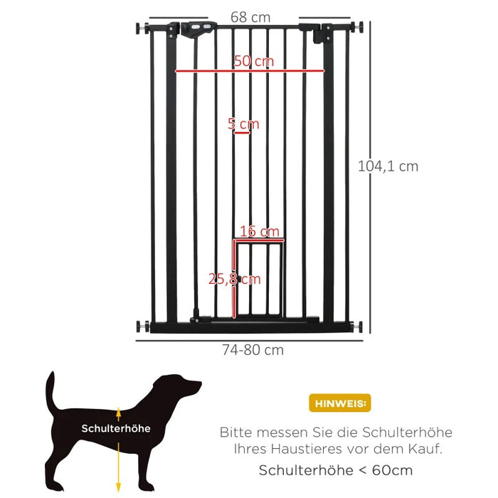 Dog barrier double locking black, 80x3.5x104.1cm