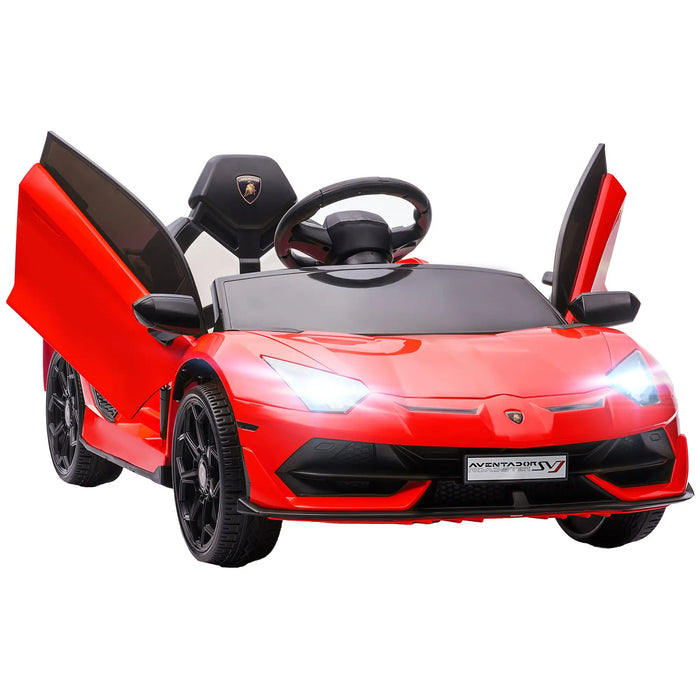 Electro children's car, licensed Lamborghini Aventador, wing doors, music, horn, for 3-5 years, red