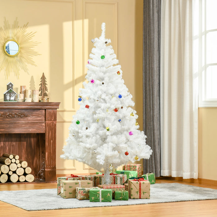 Arbre de Noël en blanc avec décoration de stand - 180 cm