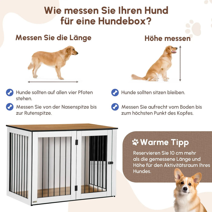 Dog box dog cage for small and medium -sized dogs, 106x60x76cm