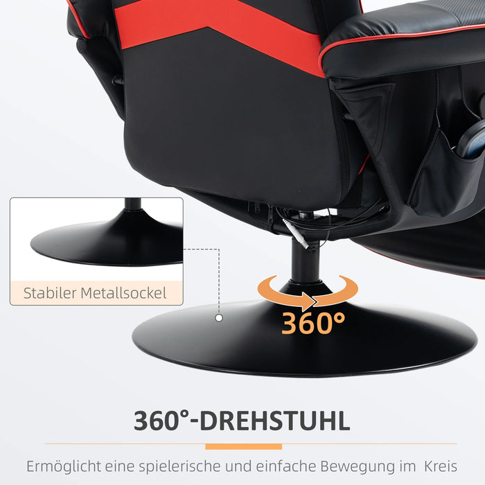 Gamingsessel, Massagefunktion, neigbare Lehne, Fussstütze, bis 120 kg