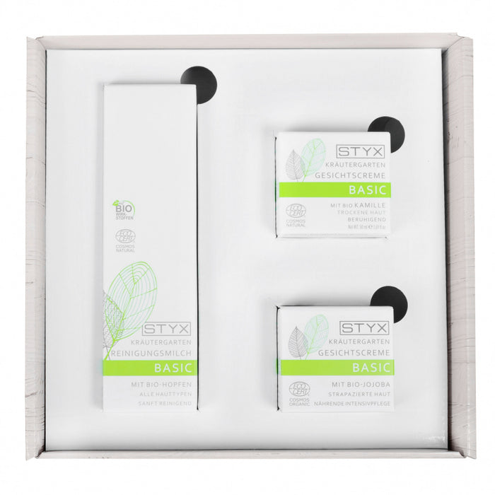Geschenkbox Kräutergarten BASIC Gesichtscreme und Reinigungsmilch