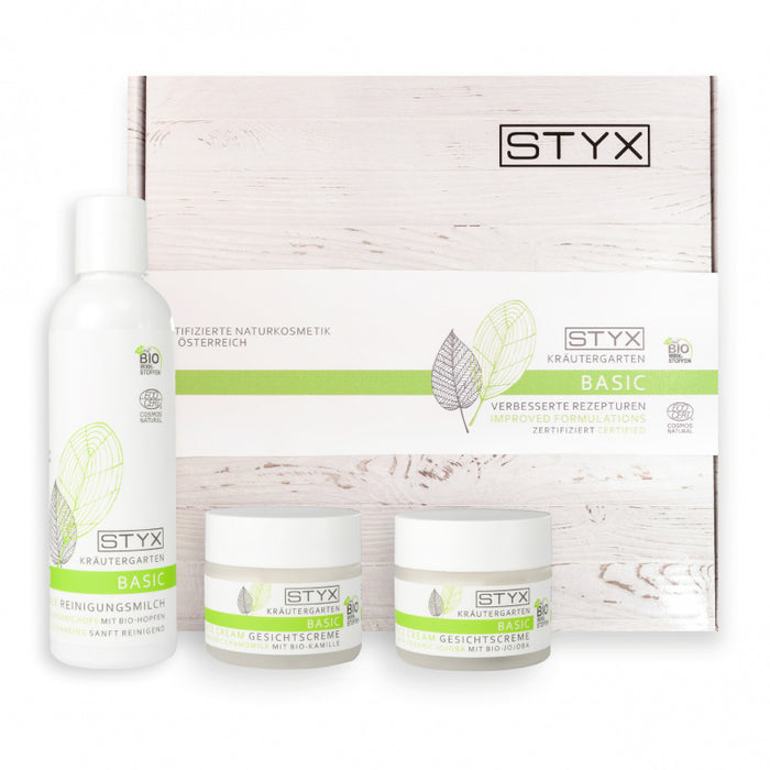 Geschenkbox Kräutergarten BASIC Gesichtscreme und Reinigungsmilch
