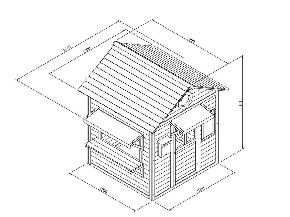 Spielhaus Children's Play House 'Kylie' peint de manière transparente, 140x140x161cm (bxtxh)