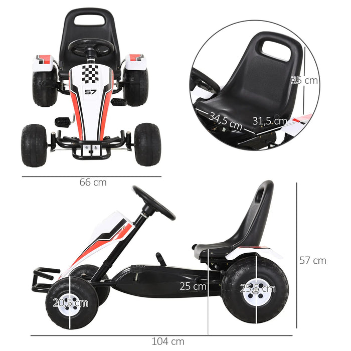 Gokart Trauto avec pédale et freins pendant 3-8 ans, 104x66x57cm