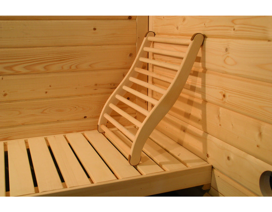 Backrest de sauna 52x40x7cm, en bois de peuplier, de forme ergonomique