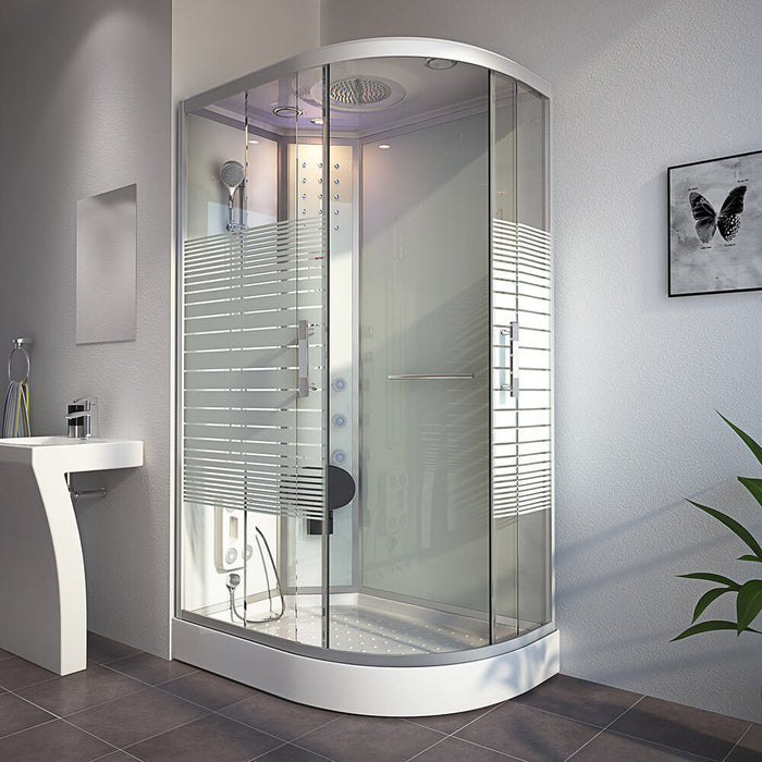 Douche à vapeur avec cascade Sauna à vapeur Manta XL, 120x80x220cm - à droite