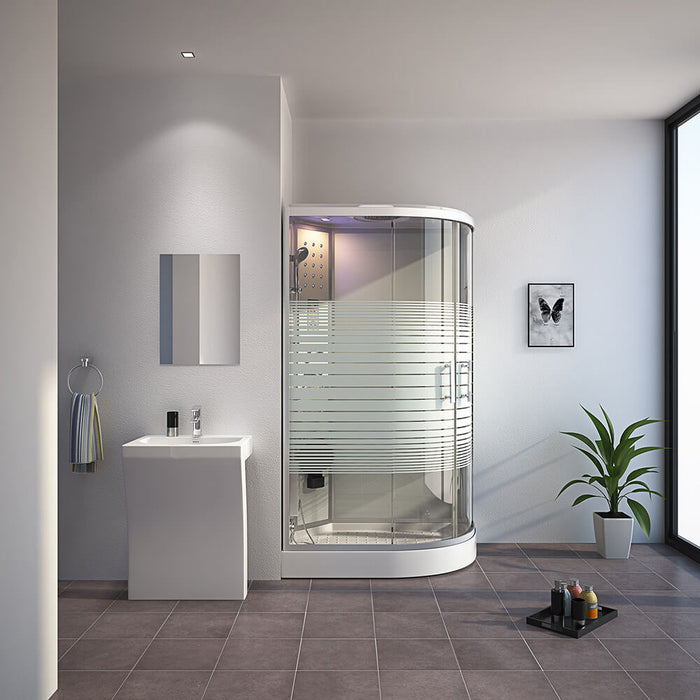 Douche à vapeur avec cascade Sauna à vapeur Manta XL, 120x80x220cm - à droite