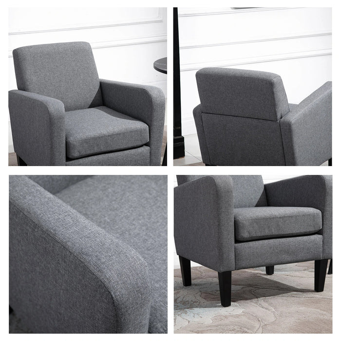 Fauteuil de déchaignant fauteuil, design moderne, look en lin, gris, 66x72x74cm