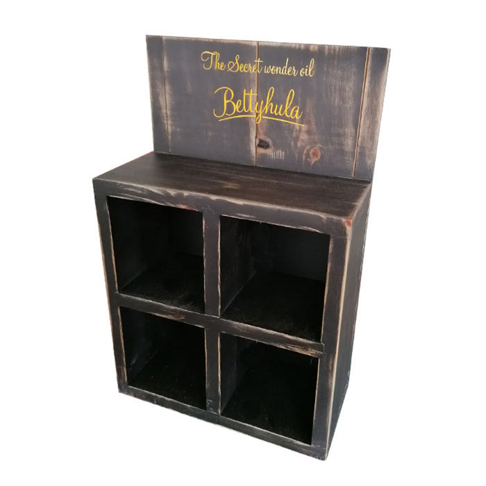 Holz-Display S schwarz-gewischt - 32x50x16cm